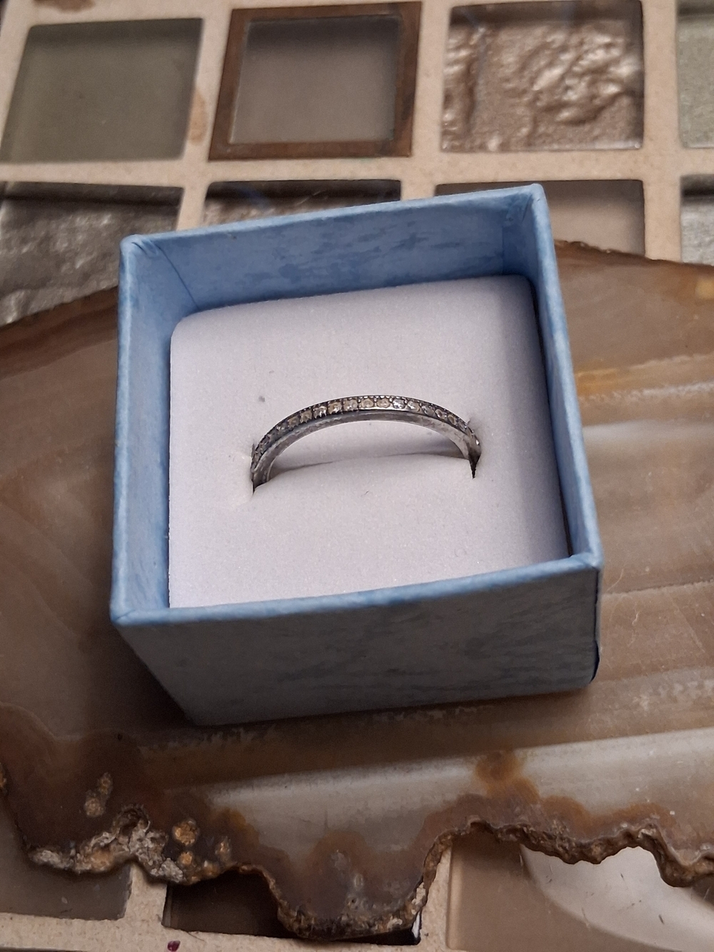 Sterling Silver Pavé Half-Stack Ring with Clear Stones - Silver